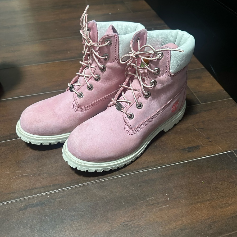 Timberland Premium 6-Inch Boots in Prism Pink.